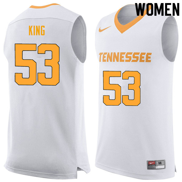 Women #53 Bernard King Tennessee Volunteers College Basketball Jerseys Sale-White